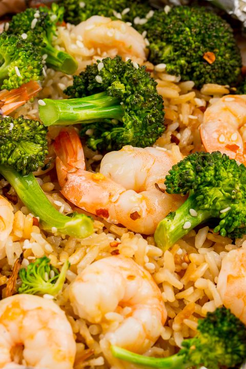 Reke, Broccoli and Rice Foil Packs Recipe