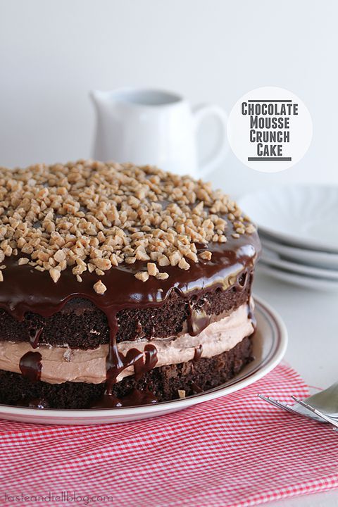 Chocolate Mousse Crunch Cake
