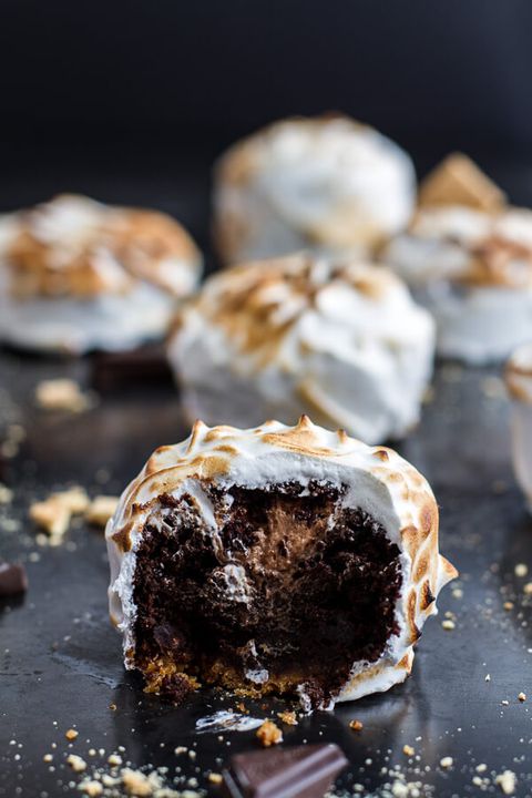 Merengue Encased Chocolate Mousse S'Mores Cakes