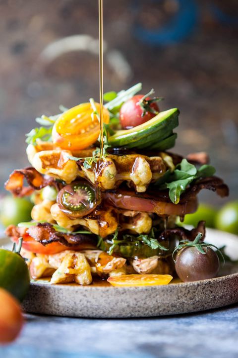Cheddar Cornbread Waffle BLT with Chipotle Butter