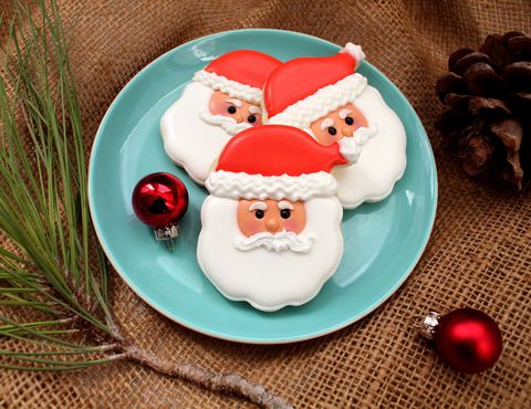 de kerstman Face Cookies