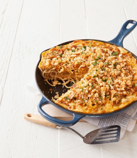 limba franceza Onion Spaghetti Pie