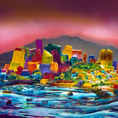 San Francisco-based artist Liz Hickok used Jell-O, gelatin, and food coloring to create her extraordinary scale model of her hometown.