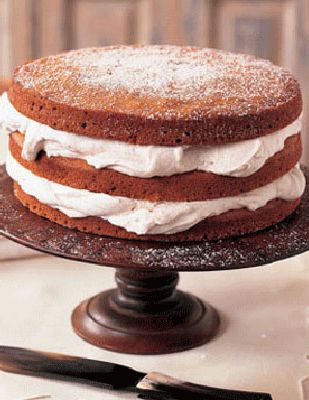  moist and spicy layers of our Stacked Applesauce Cake need nothing more than a cool complement of cinnamon-flavored whipped cream to sandwich them together.Recipes: Stacked Applesauce CakeCinnamon Whipped Cream