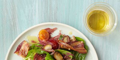 spanac salad bacon egg