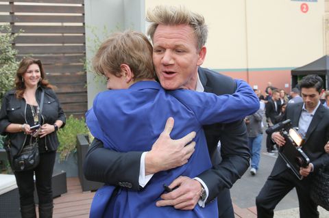 Gordon Ramsay gives a contestant a hug