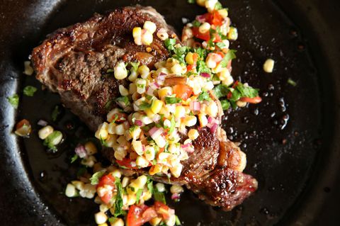 Rib-Eye Steak with Grilled Corn Salad Recipe