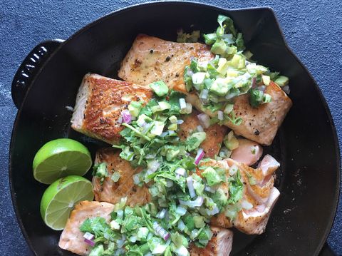 Seared Salmon with Avocado Salsa Verde Recipe