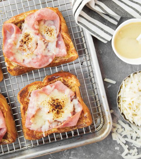 fransk Toast Ham and Cheese Sandwiches Vertical
