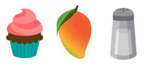 briose, mango, and salt emojis
