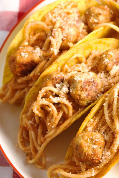 Spaghete & Meatball Tacos Vertical