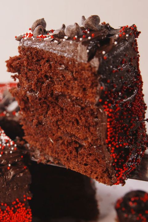 Valentine's Day Dark Chocolate Cake Vertical