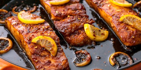 Honing Garlic Glazed Salmon Horizontal