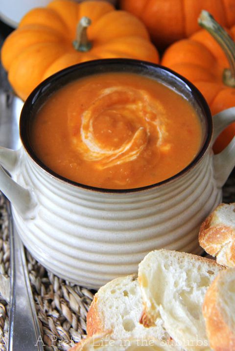 o two creamiest soups combined is basically comfort in a cup. Get the recipe from A Pretty Life.